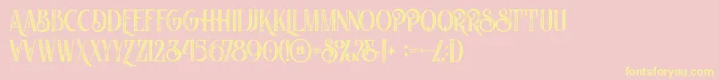 Nomosinlinegrunge Font – Yellow Fonts on Pink Background