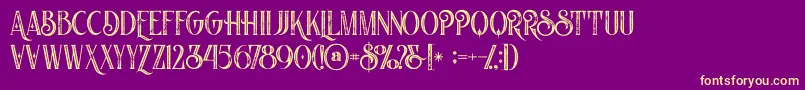 Nomosinlinegrunge Font – Yellow Fonts on Purple Background