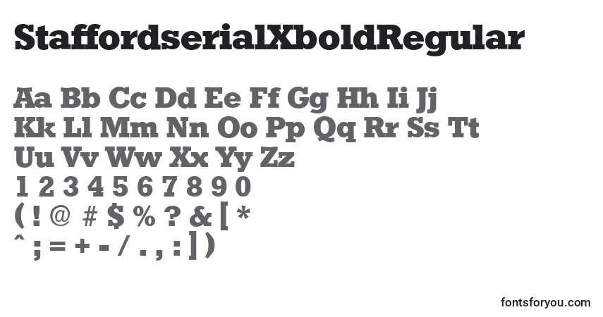 Czcionka StaffordserialXboldRegular – alfabet, cyfry, specjalne znaki