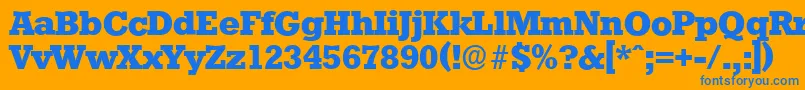 StaffordserialXboldRegular Font – Blue Fonts on Orange Background