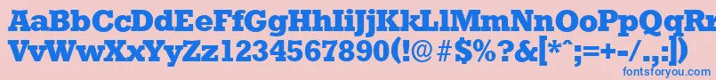 StaffordserialXboldRegular Font – Blue Fonts on Pink Background