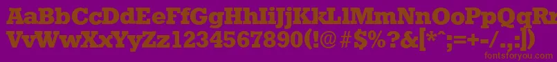 フォントStaffordserialXboldRegular – 紫色の背景に茶色のフォント
