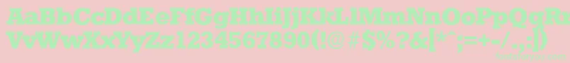 Шрифт StaffordserialXboldRegular – зелёные шрифты на розовом фоне