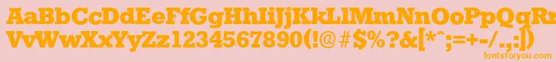Шрифт StaffordserialXboldRegular – оранжевые шрифты на розовом фоне