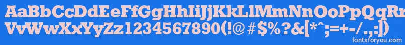 フォントStaffordserialXboldRegular – ピンクの文字、青い背景
