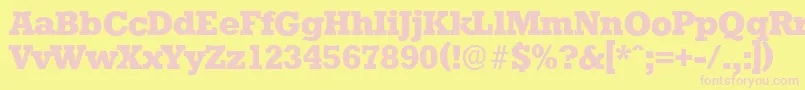 StaffordserialXboldRegular Font – Pink Fonts on Yellow Background