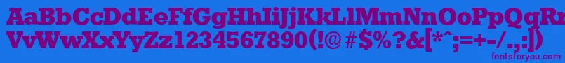 StaffordserialXboldRegular Font – Purple Fonts on Blue Background