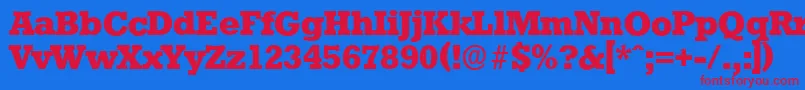 StaffordserialXboldRegular Font – Red Fonts on Blue Background