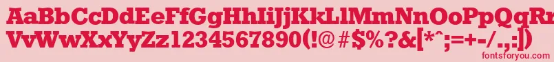 StaffordserialXboldRegular Font – Red Fonts on Pink Background