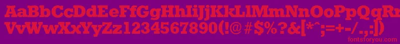 StaffordserialXboldRegular Font – Red Fonts on Purple Background