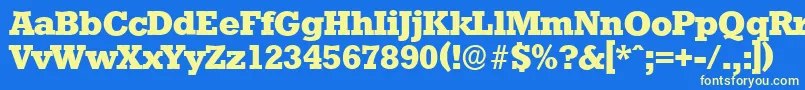 StaffordserialXboldRegular Font – Yellow Fonts on Blue Background