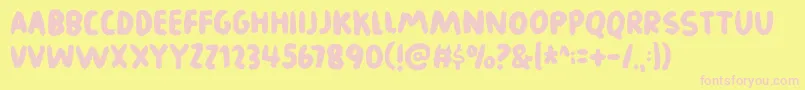 Legworkdemo-fontti – vaaleanpunaiset fontit keltaisella taustalla