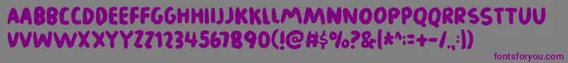 フォントLegworkdemo – 紫色のフォント、灰色の背景