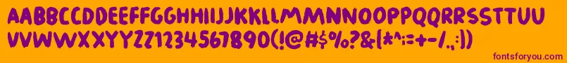 Шрифт Legworkdemo – фиолетовые шрифты на оранжевом фоне