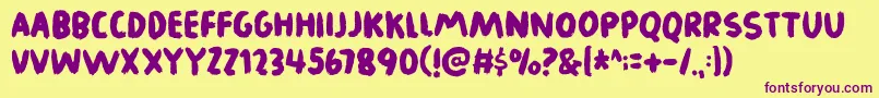 Legworkdemo Font – Purple Fonts on Yellow Background