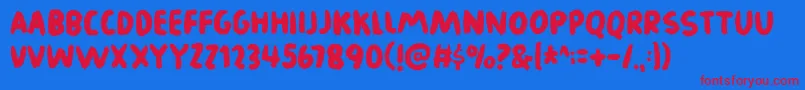 Шрифт Legworkdemo – красные шрифты на синем фоне