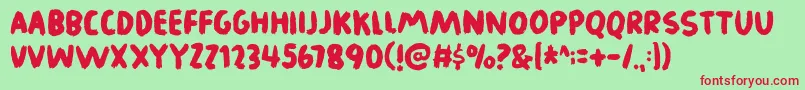 Legworkdemo Font – Red Fonts on Green Background