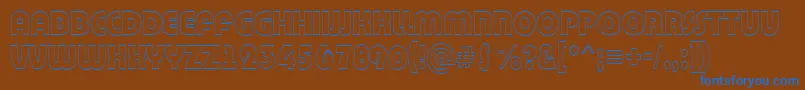 ABighaustitul3D-Schriftart – Blaue Schriften auf braunem Hintergrund