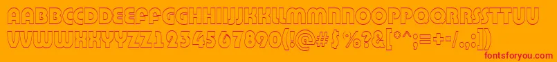 ABighaustitul3D-Schriftart – Rote Schriften auf orangefarbenem Hintergrund