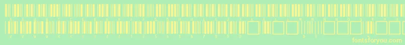 V100008-fontti – keltaiset fontit vihreällä taustalla