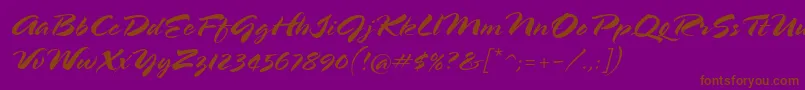 Springlpstd-Schriftart – Braune Schriften auf violettem Hintergrund