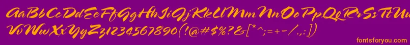 Springlpstd Font – Orange Fonts on Purple Background