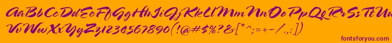 Springlpstd Font – Purple Fonts on Orange Background