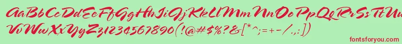 Springlpstd Font – Red Fonts on Green Background
