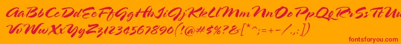 Springlpstd Font – Red Fonts on Orange Background