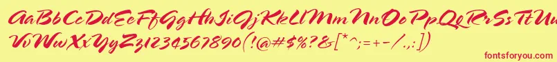 Springlpstd Font – Red Fonts on Yellow Background