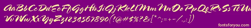 Springlpstd Font – Yellow Fonts on Purple Background