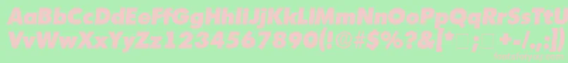 フォントAdmisiDisplaySsiItalic – 緑の背景にピンクのフォント