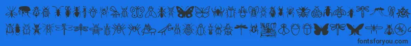 InsectIcons Font – Black Fonts on Blue Background