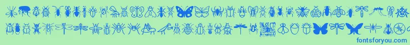 InsectIcons Font – Blue Fonts on Green Background