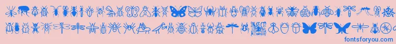 InsectIcons Font – Blue Fonts on Pink Background