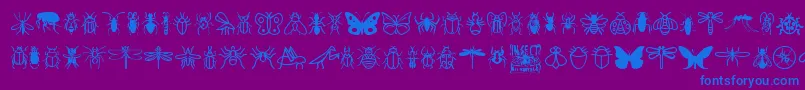 InsectIcons Font – Blue Fonts on Purple Background