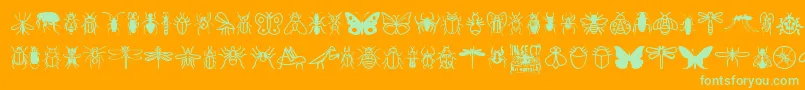 InsectIcons Font – Green Fonts on Orange Background