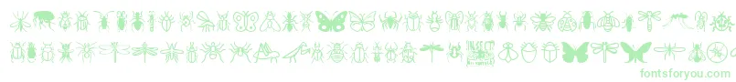 InsectIcons Font – Green Fonts on White Background