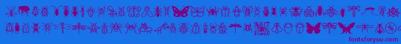 fuente InsectIcons – Fuentes Moradas Sobre Fondo Azul