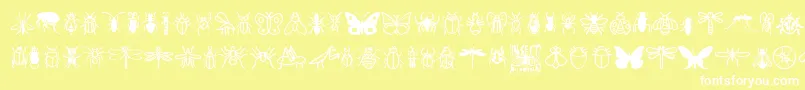 InsectIcons Font – White Fonts on Yellow Background