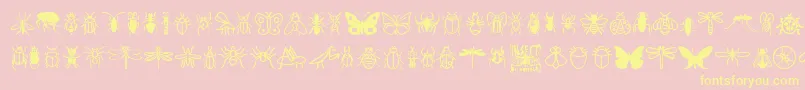InsectIcons-Schriftart – Gelbe Schriften auf rosa Hintergrund