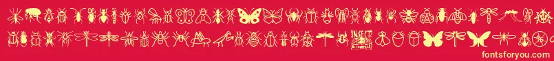 InsectIcons Font – Yellow Fonts on Red Background