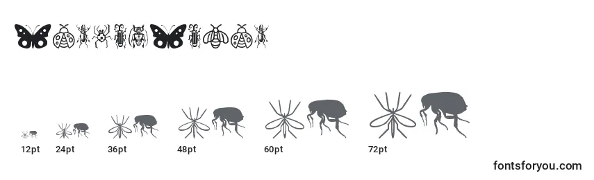 Größen der Schriftart InsectIcons
