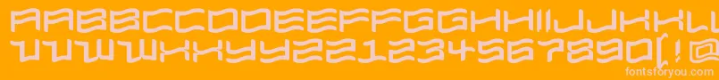 Modellenvelo-fontti – vaaleanpunaiset fontit oranssilla taustalla