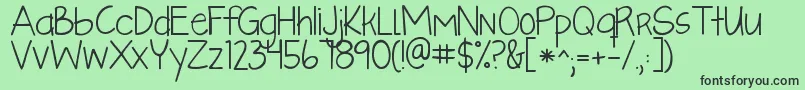 Kglikeaskyscraper Font – Black Fonts on Green Background