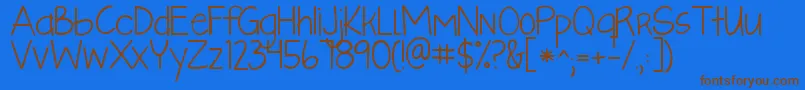 Kglikeaskyscraper Font – Brown Fonts on Blue Background