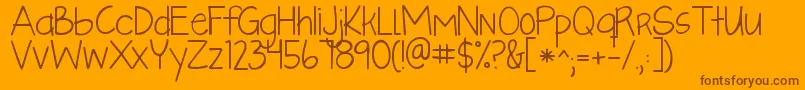 Kglikeaskyscraper Font – Brown Fonts on Orange Background
