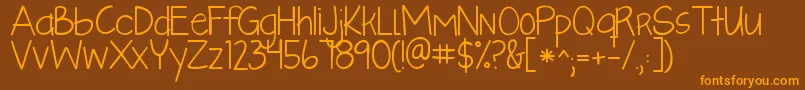 Kglikeaskyscraper Font – Orange Fonts on Brown Background