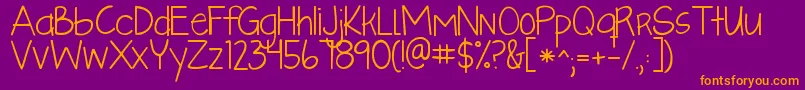 Kglikeaskyscraper Font – Orange Fonts on Purple Background