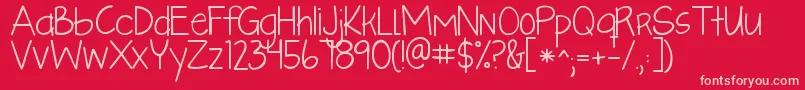 Kglikeaskyscraper Font – Pink Fonts on Red Background
